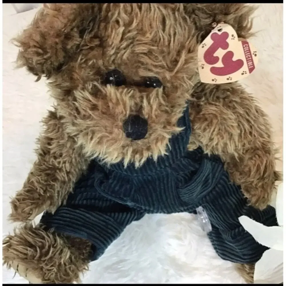 Ty Attic Treasures Grover Bear,1993 version scruffy brown fur blue  overalls
